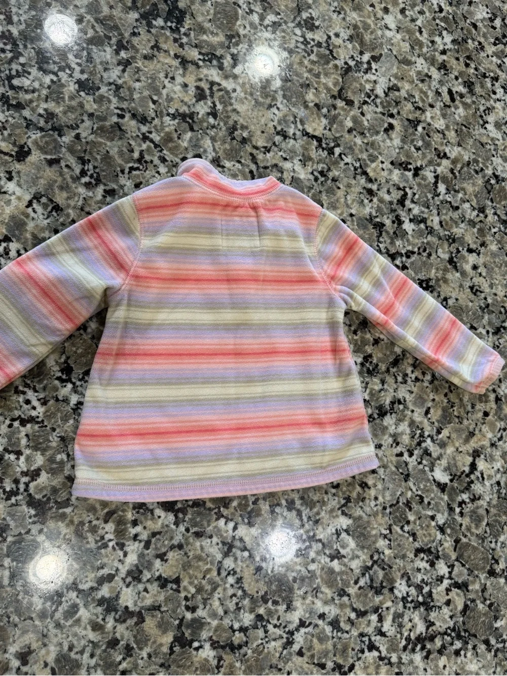 Osh Kosh B’Gosh Striped Pastel Quarter-Zip Kids Top - Pink & Cream